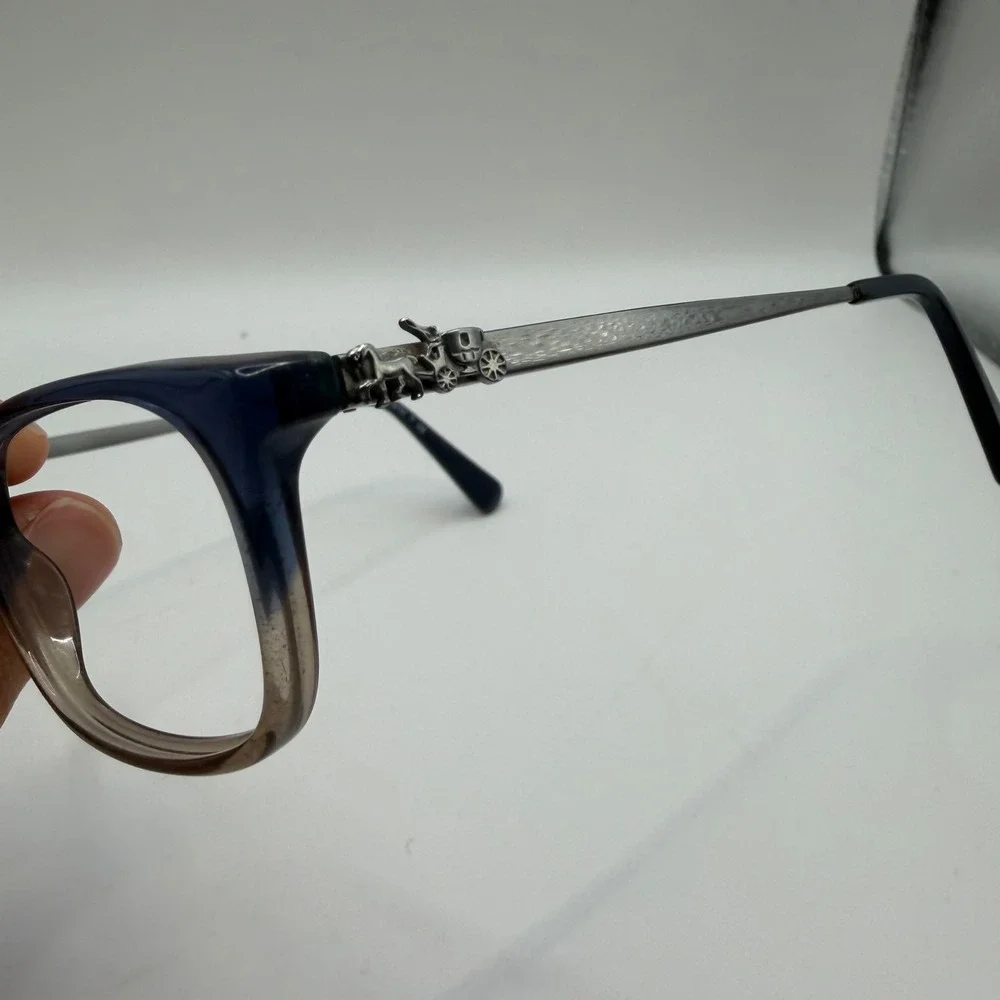Coach Denim Taupe Glitter Gradient Horse and Carriage Eyeglasses Frames Only